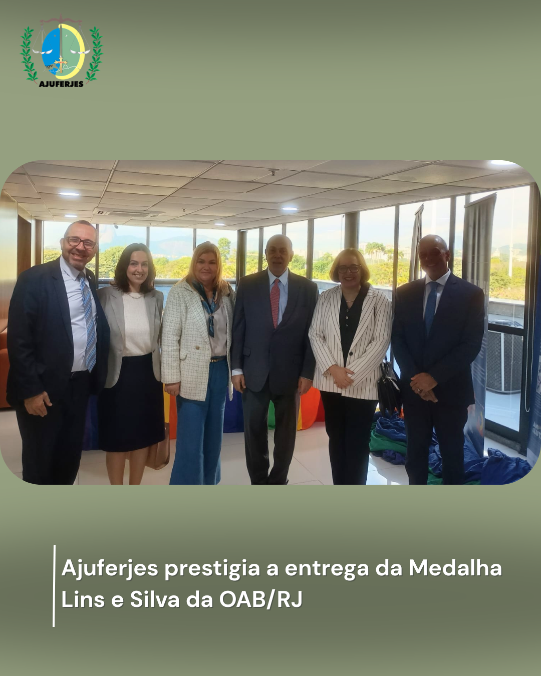 Ajuferjes prestigia a entrega da Medalha Lins e Silva da OAB/RJ